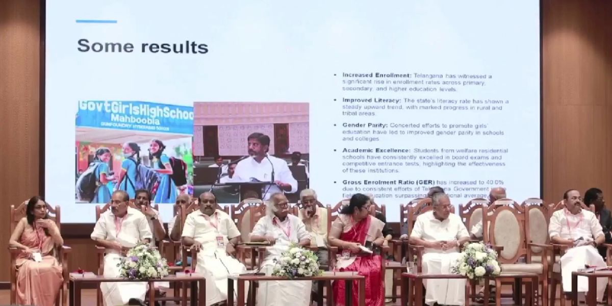 An image from the national convention in Kerala opposing draft UGC regulations.