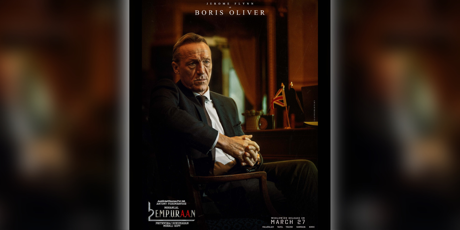 Jerome Flynn joins Mohanlal's L2E: Empuraan