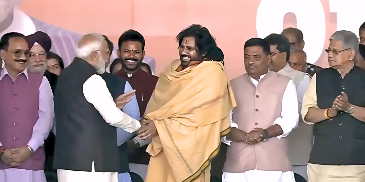 Pawan Kalyan with Narendra Modi during Delhi chief minister's swearing-in.