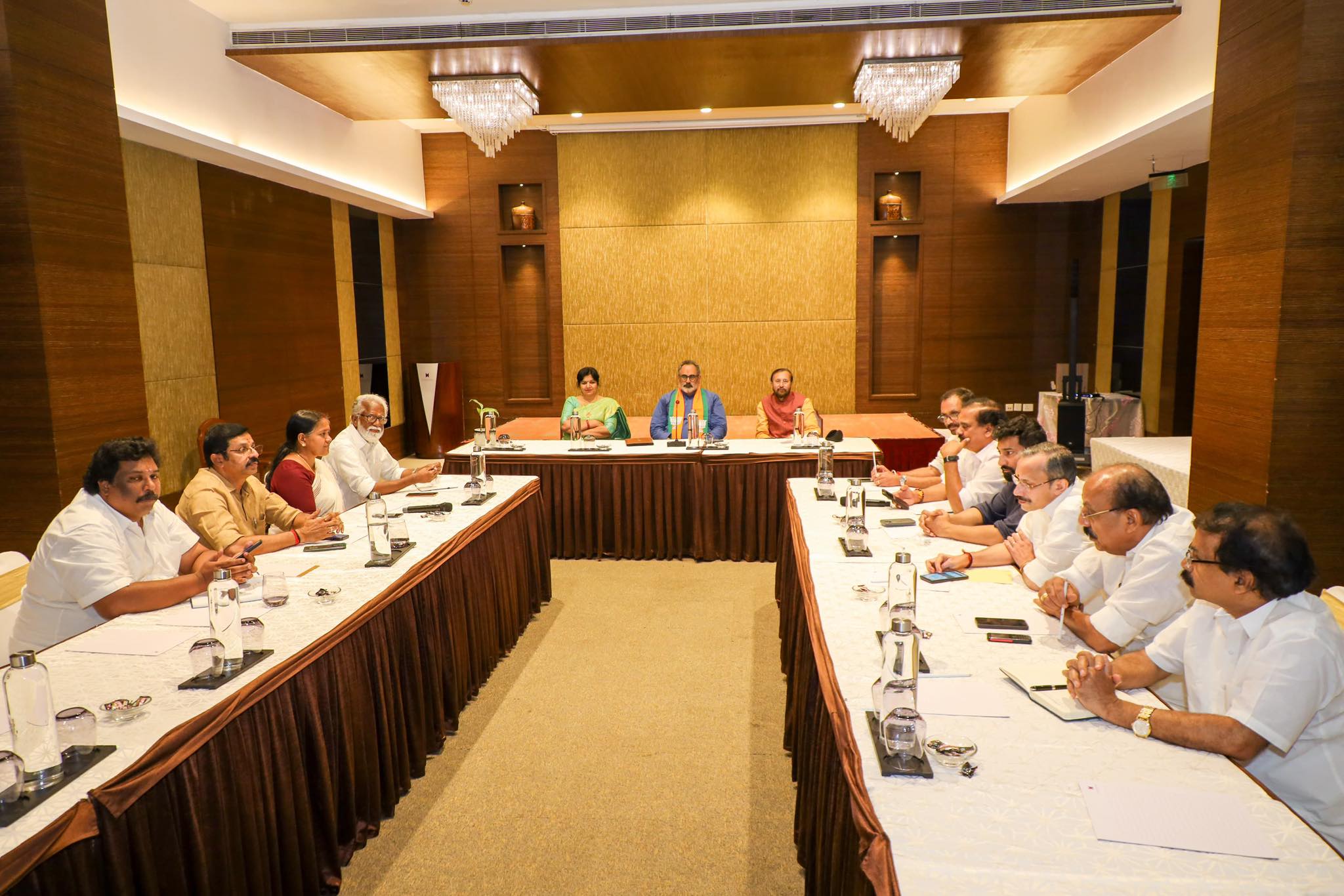 After taking charge as the state president, Rajeev Chandrasekhar chaired his first state core group meeting on 24 March.
