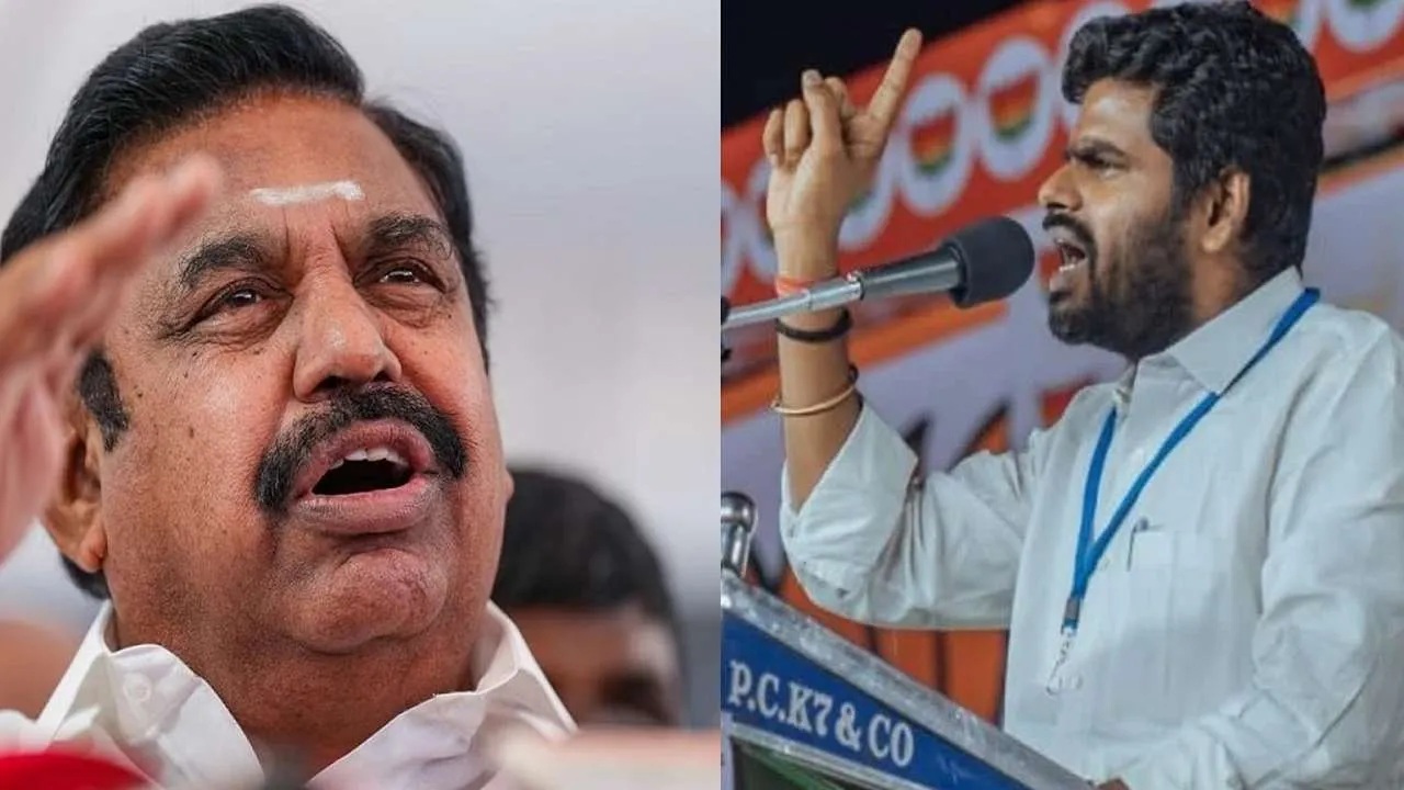 AIADMK general secretary Edappadi K Palaniswami and BJP state president K Annamalai