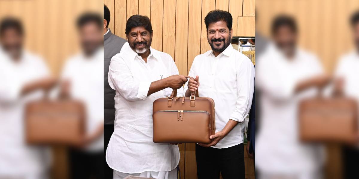Deputy Chief Minister Mallu Bhatti Vikramarka with Chief Minister A Revanth Reddy before the Budget presentation on Wednesday, 19 March. (X)