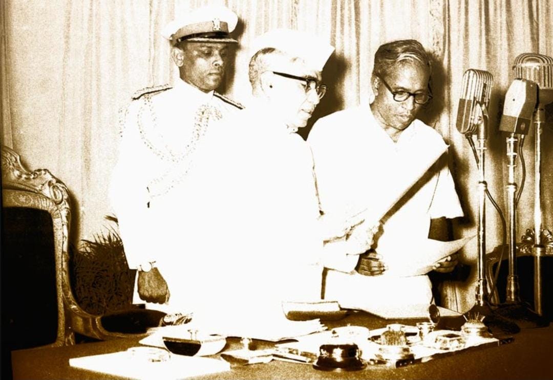EMS taking oath as the first Chief Minister of Kerala