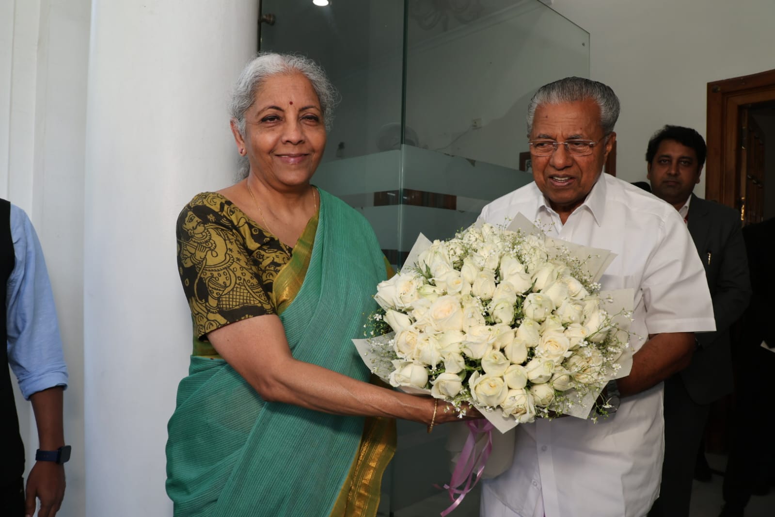 Kerala Chief Minister Pinarayi Vijayan with Union Finance Minister Nirmala Sitharaman