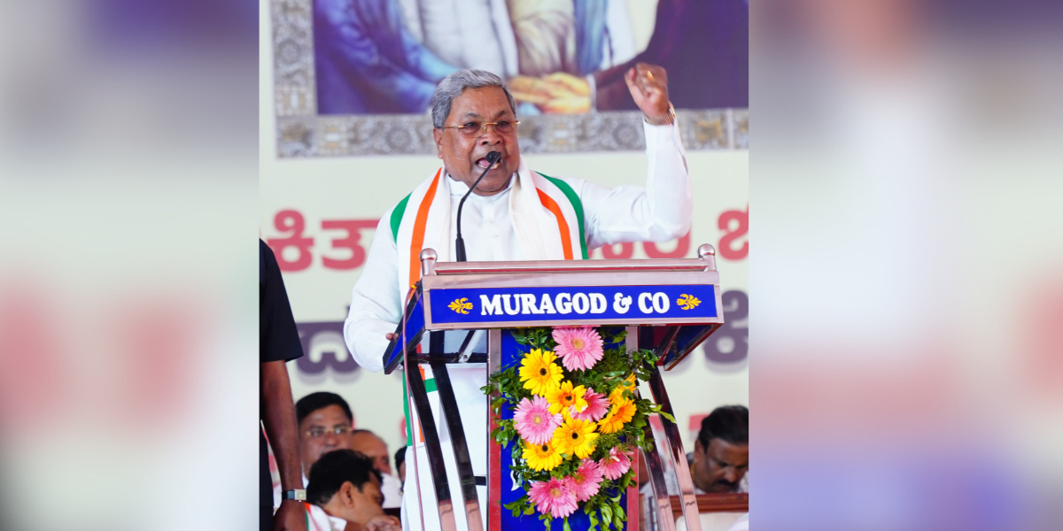CM Siddaramaiah gestures angrily at police official after BJP workers disrupt speech in Belagavi