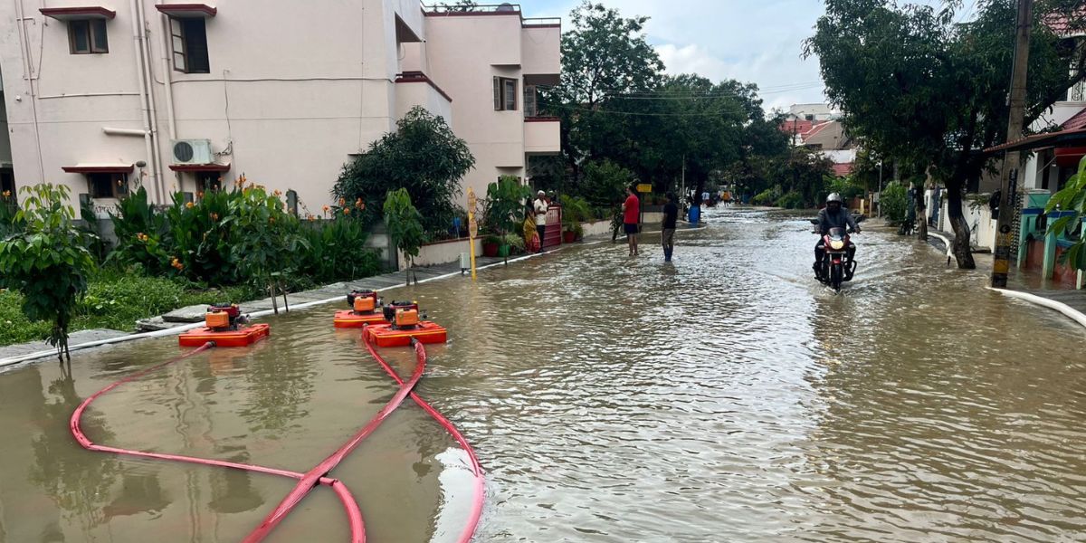 Flooding in Rainbow Drive Layout. (BBMP)