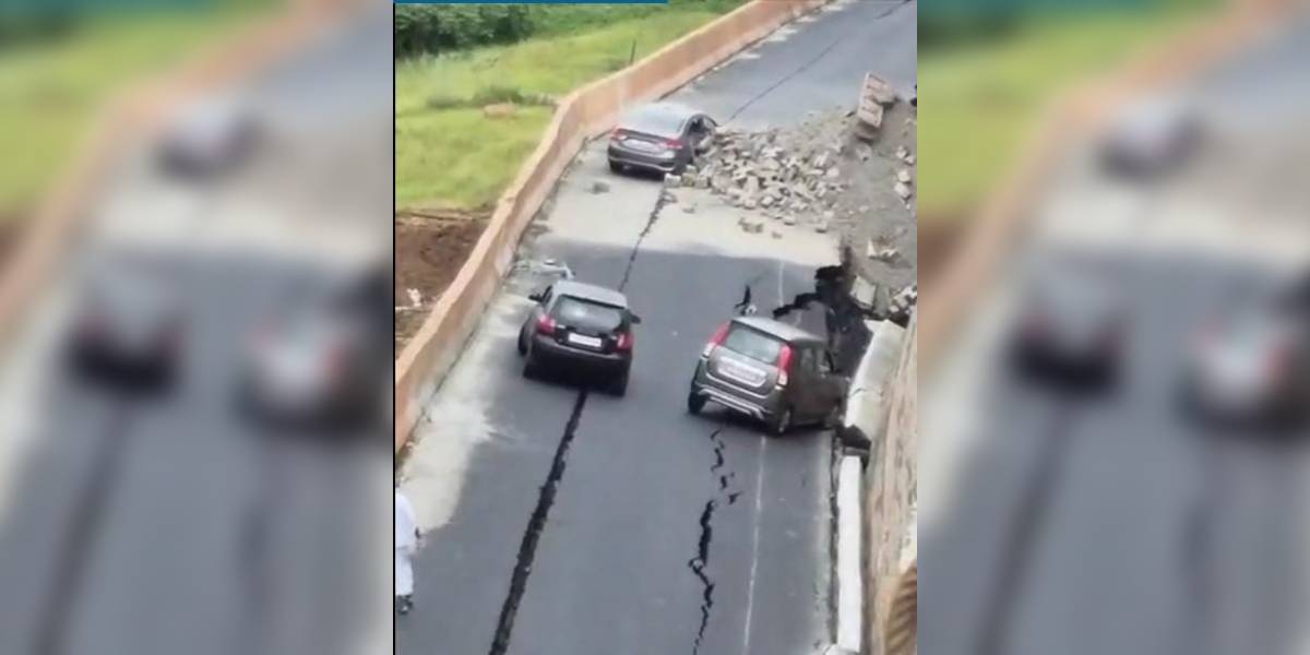 A part of the national highway collapsed on 19 May.