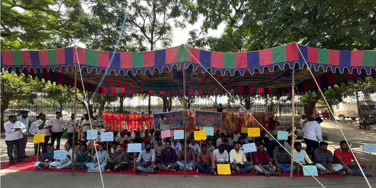 A protest at Dharna Chowk in Hyderabad. (X)