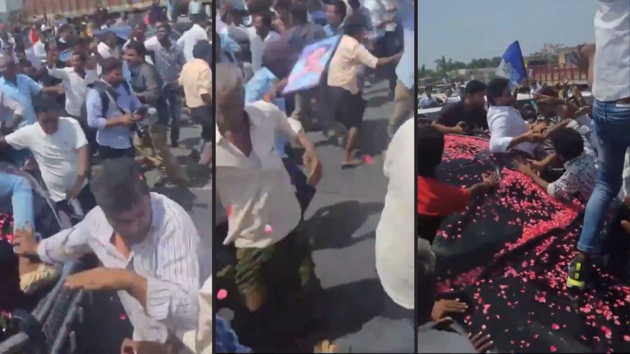 Shocking video purportedly shows elderly YSRCP supporter run over by Jagan Mohan Reddy’s car