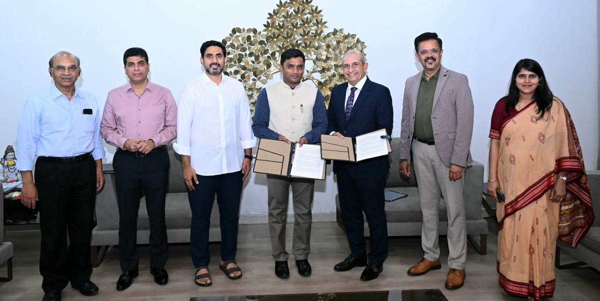 Nara Lokesh with officials from NVIDIA