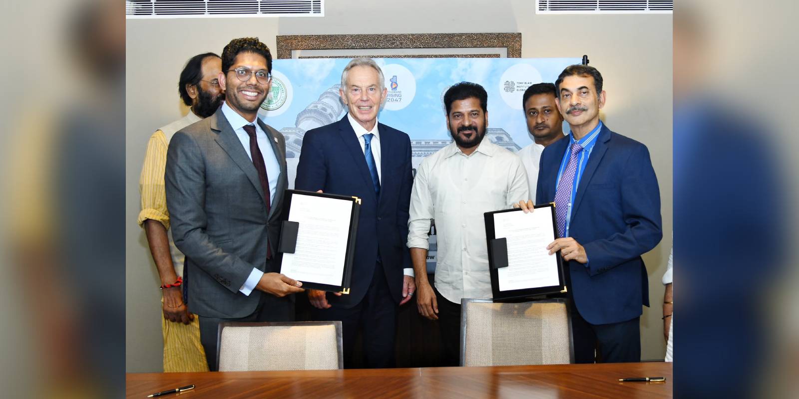 Tony Blair with CM Revanth ReddyTony Blair with CM Revanth Reddy