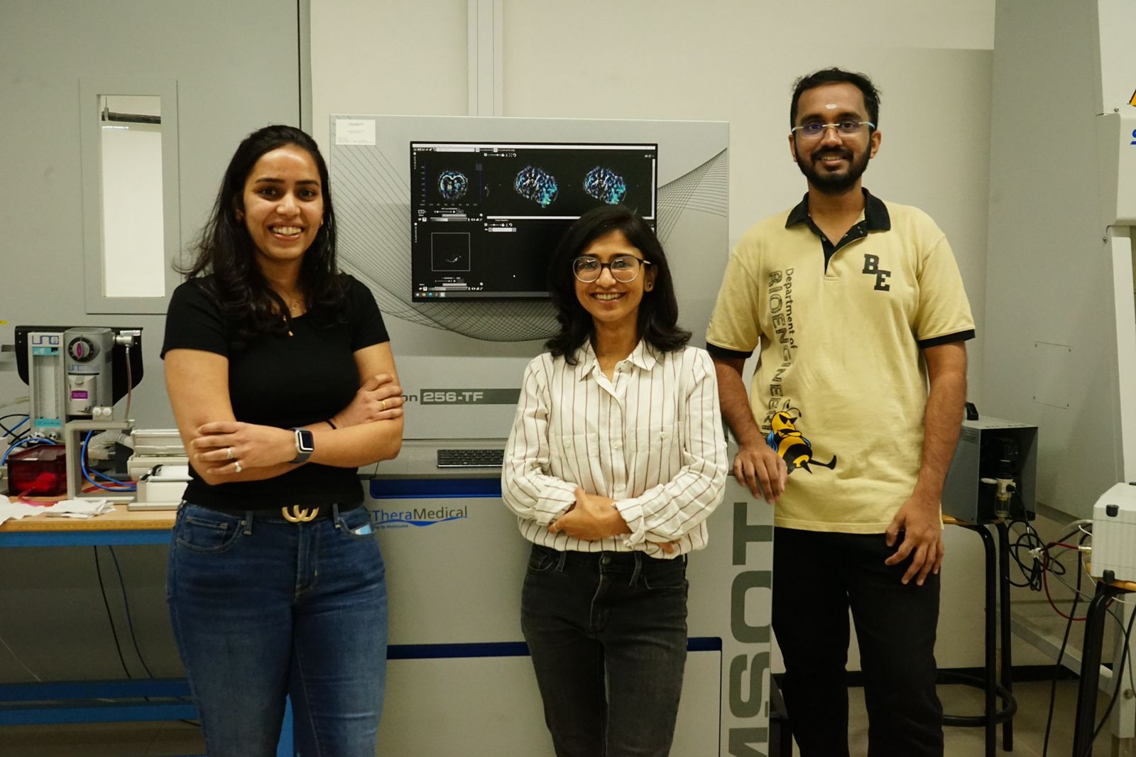 From left to right: Pooja Patkulkar, Sanhita Sinharay, and Arjun SV. Credit: Ankita Mandal
