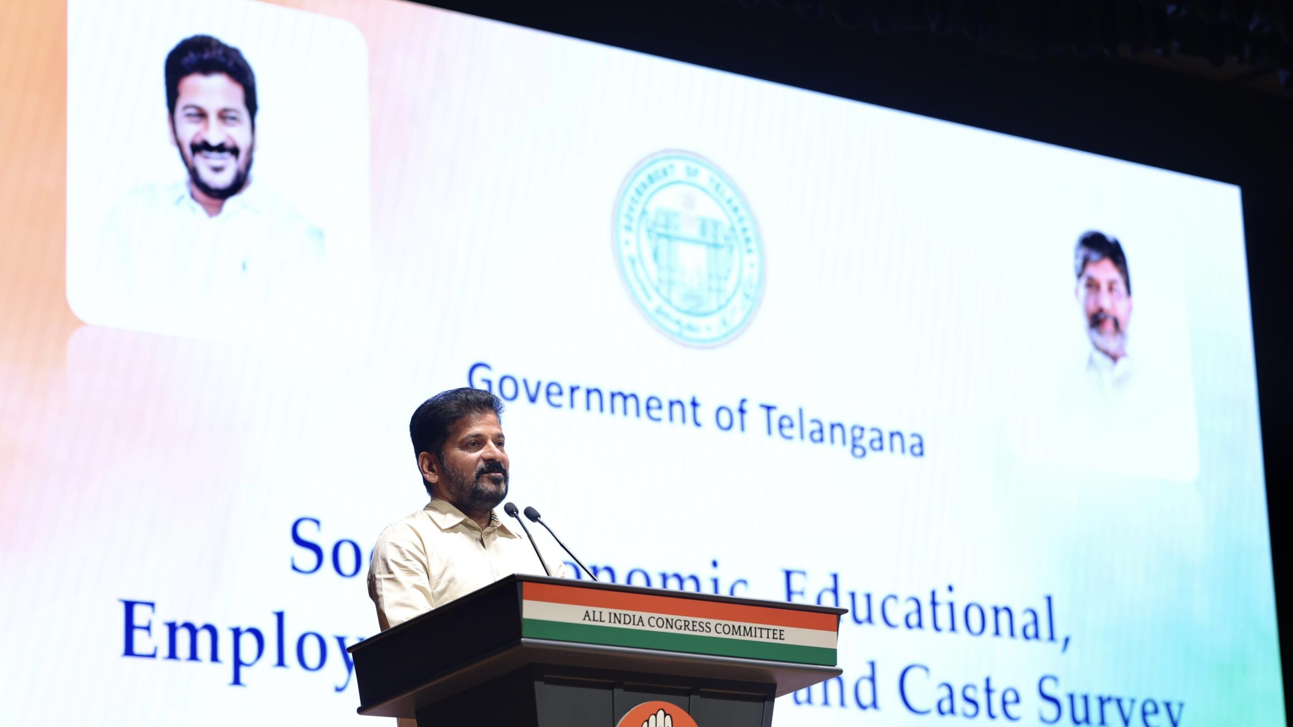Telangana CM Revanth presents caste survey findings to Congress leadership, seeks backing for quota bills