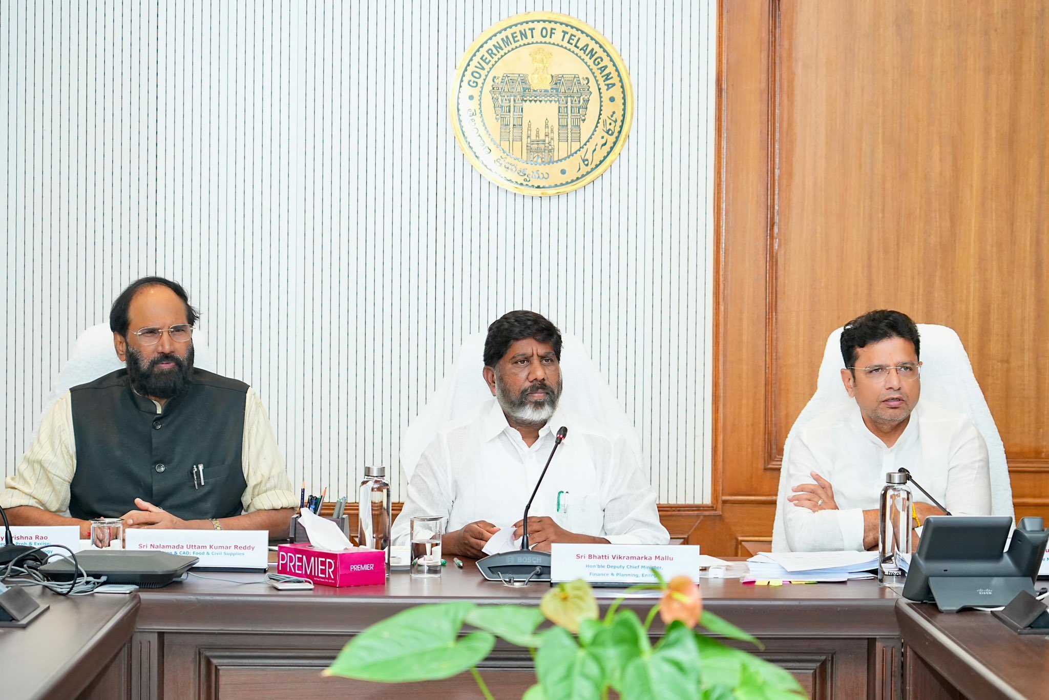 Telangana Cabinet ministers at the meeting