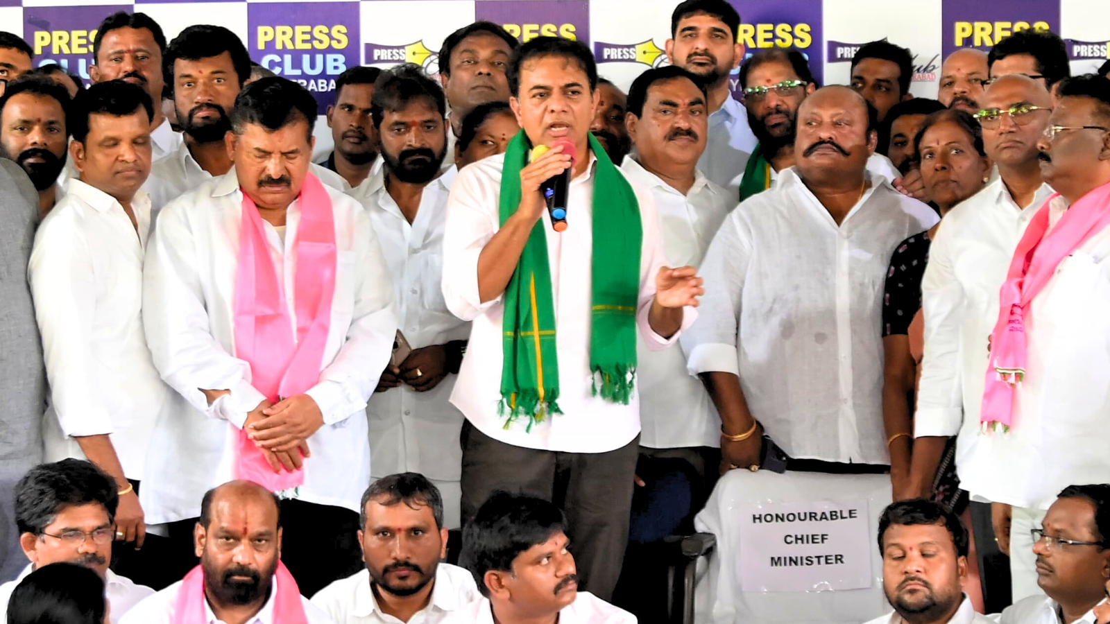 KTR takes up Revanth Reddy on debate challenge, reserves him a seat