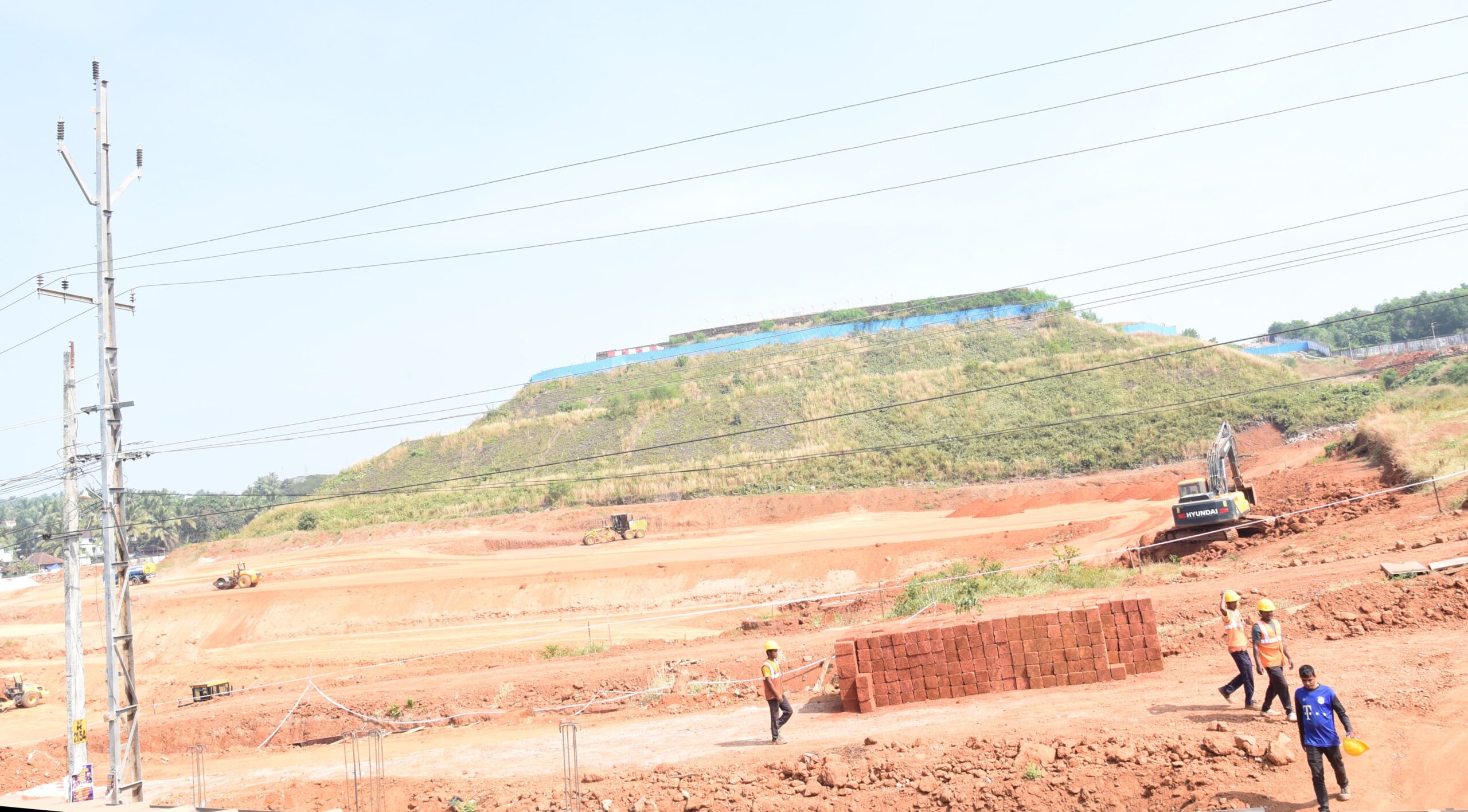 Works progressing at Calicut international airport.