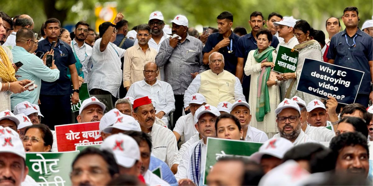 INDIA bloc's protest against the alleged 'vote chori'. (X)