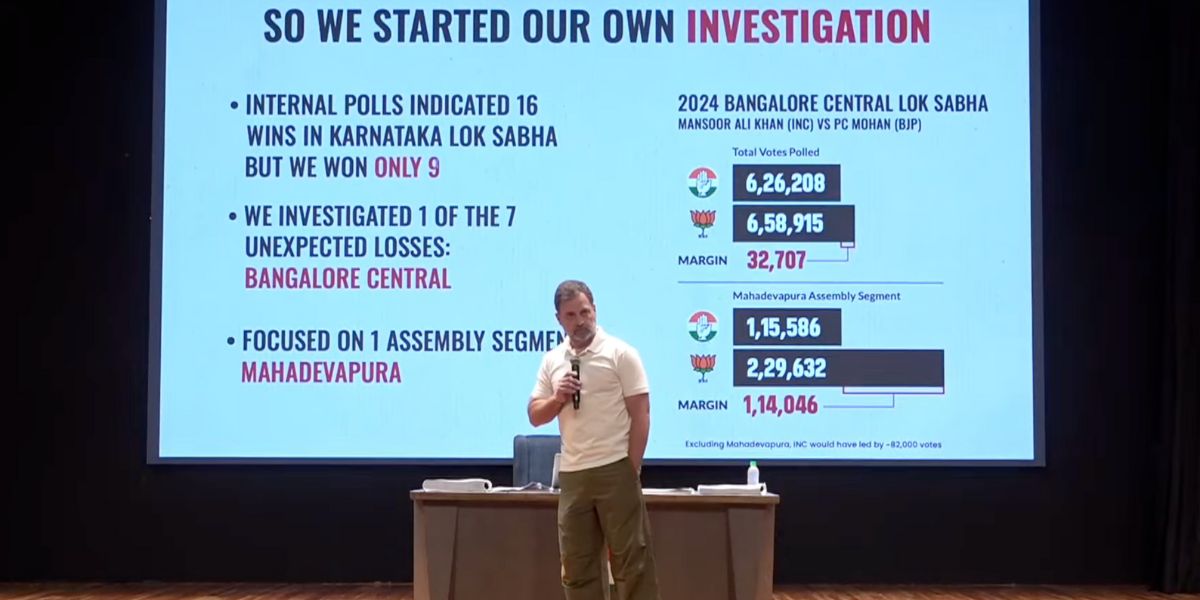 ‘EC colluded with BJP to rig elections across India’: Rahul Gandhi presents ‘evidence’ from Karnataka