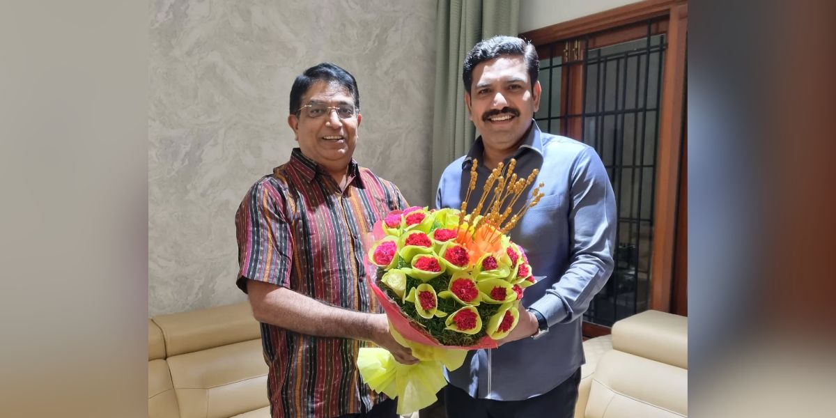 Bhaskar Rao with BJP Karnataka President BY Vijayendra.