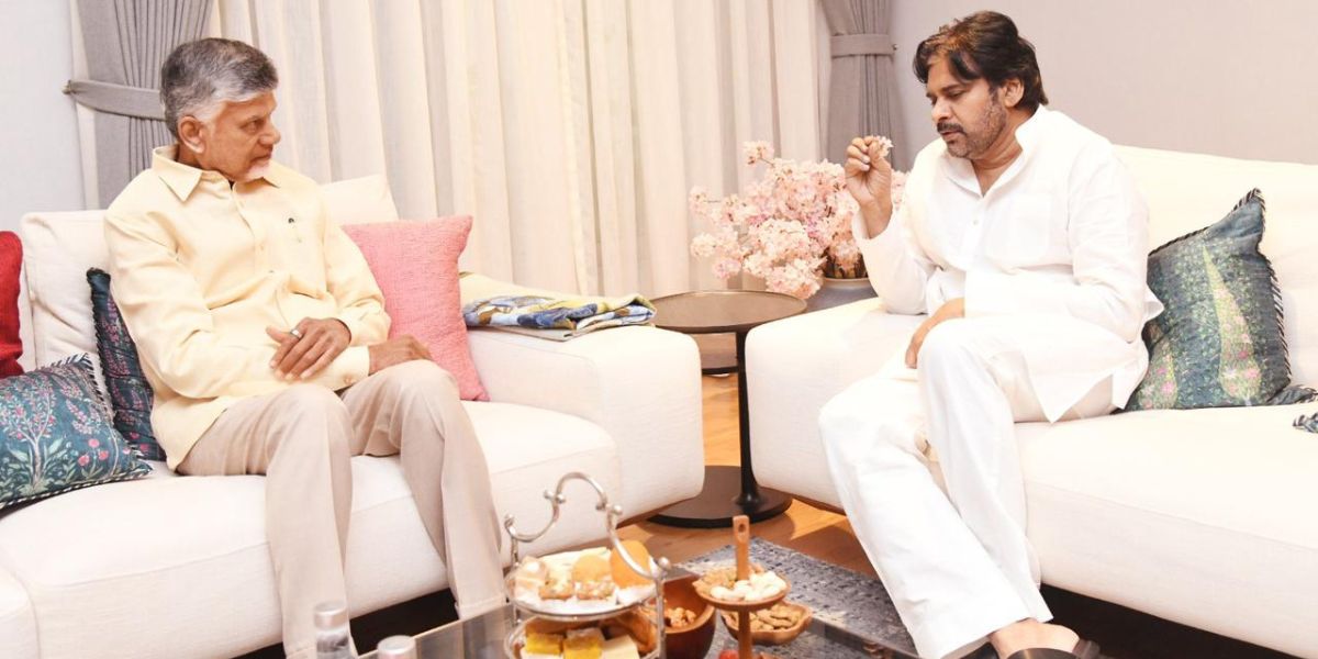 Chief Minister N Chandrababu Naidu met his deputy, Pawan Kalyan, in Hyderabad.