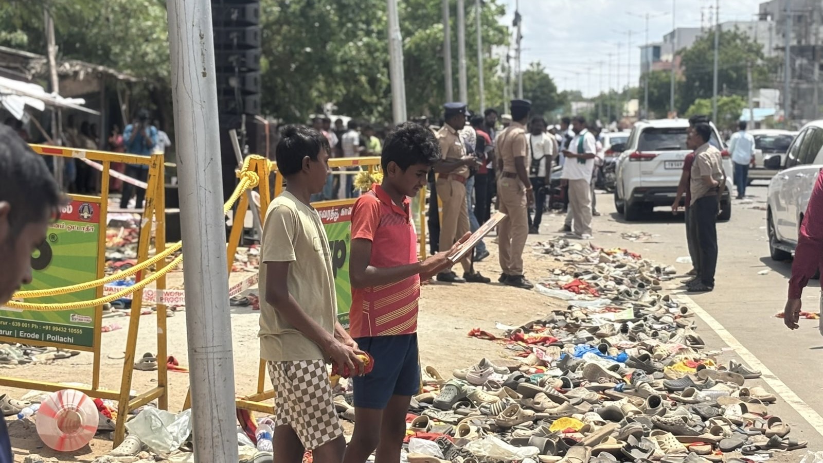 The site of the tragedy resembled a battlefield rather than the venue of a political rally.