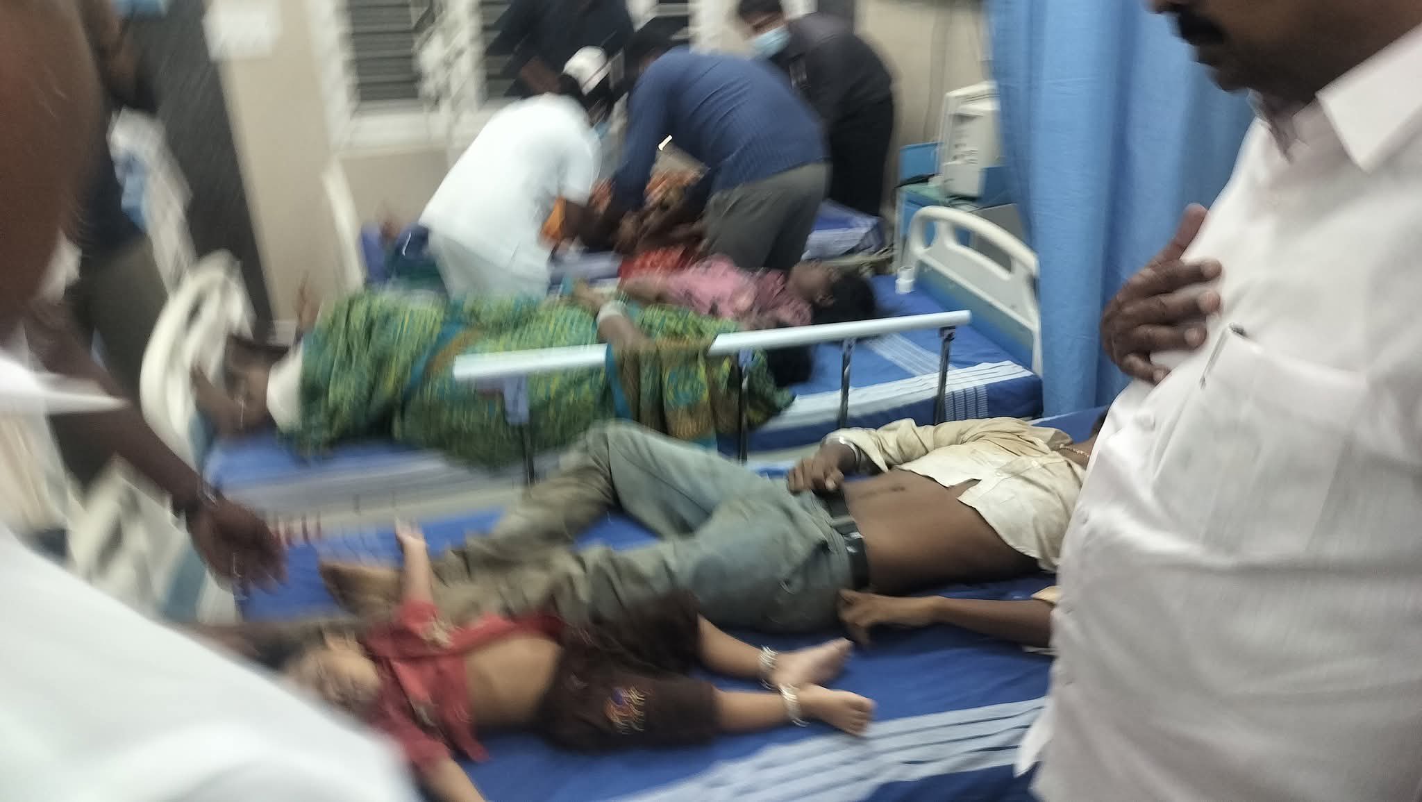 The injured at the Government Hospital in Karur.