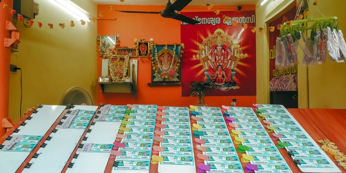 Lottery tickets on display at a store in Kerala. (iStock)