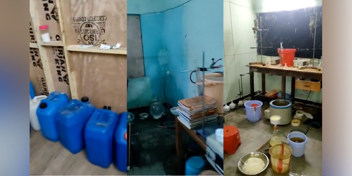The EAGLE team confiscated raw materials, manufacturing equipment, including chemical drums, a stove, and a small reactor