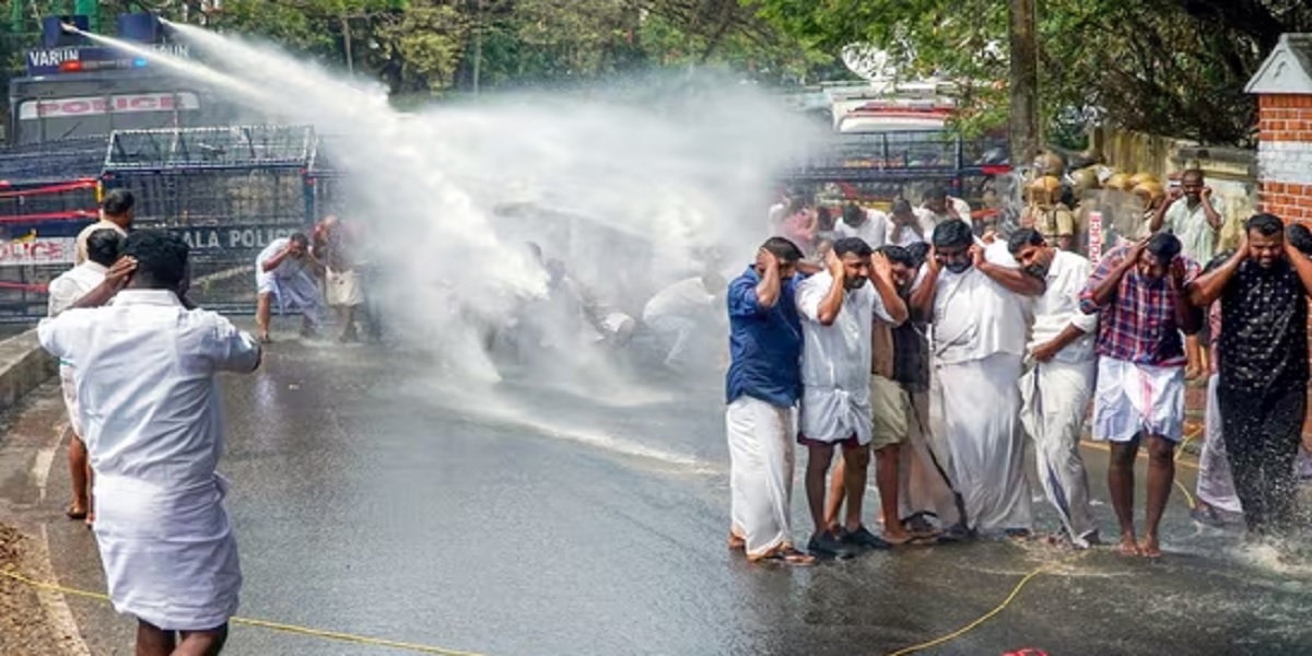 The Varun water cannon system, used by Kerala Police in action for mob dispersal