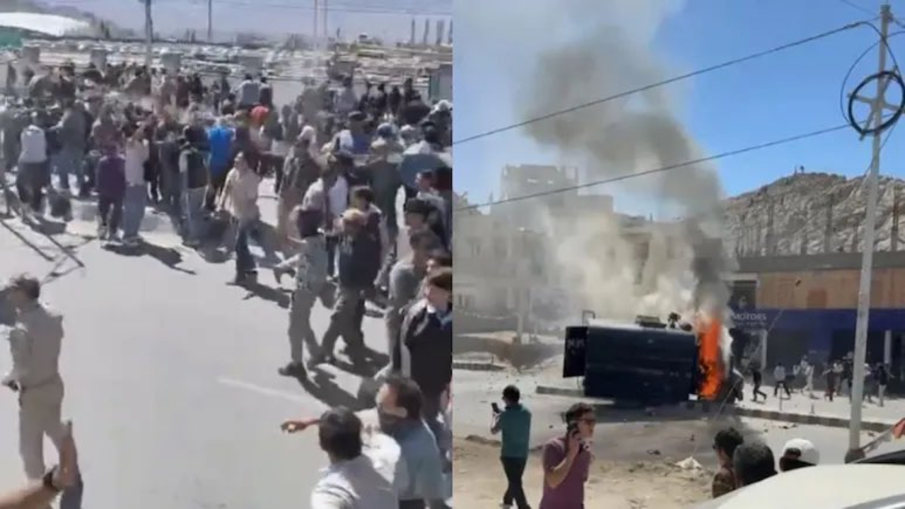 Violent stir has brought life to a standstill in Leh-Ladakh region. Credit: x.com/Tsering_gaphel