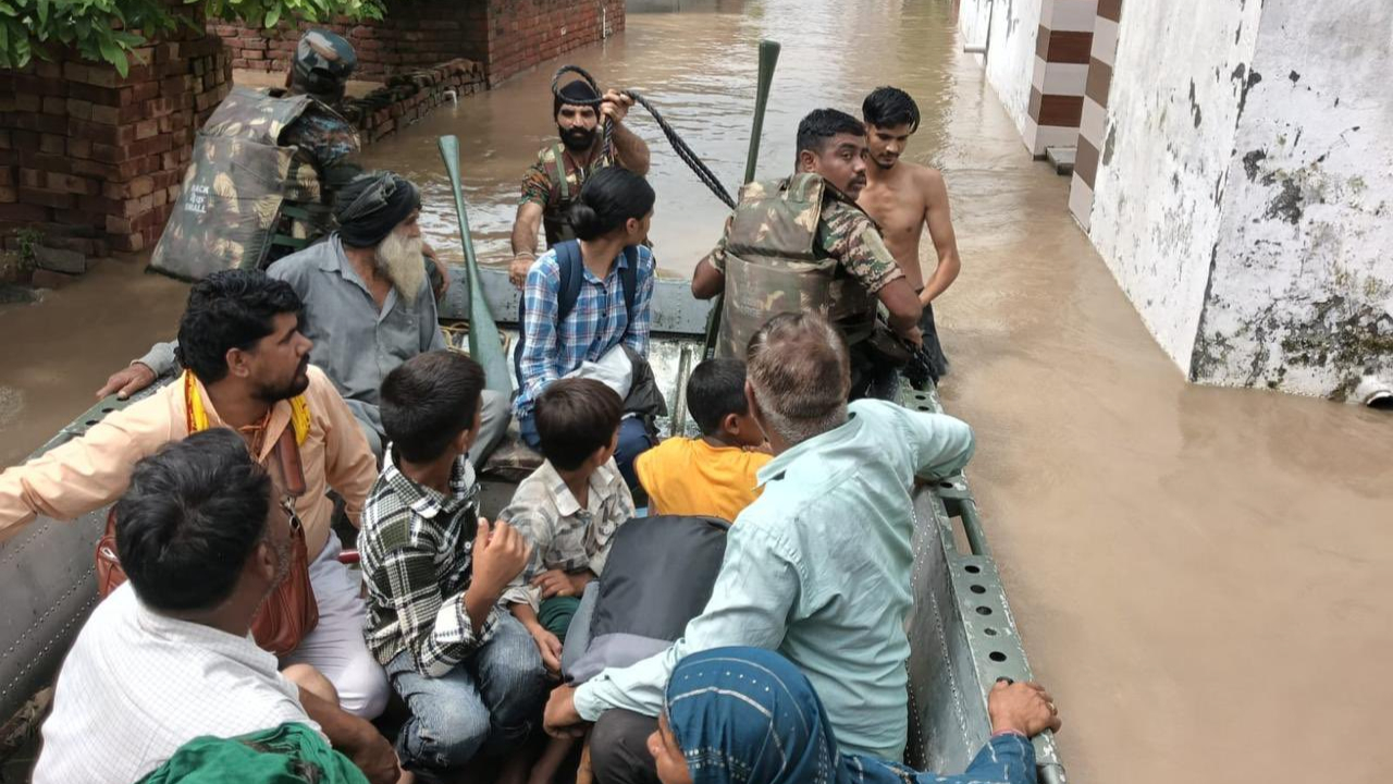 Eastern Command of the Indian Army engaged in rescue operation in Punjab. The state has seen its worst flooding in over decades. Credit: x.com/westerncomd_IA