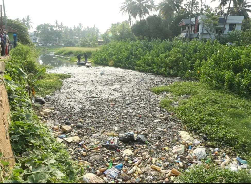 Waterways, once part of Kerala’s natural drainage system, have become open sewers. (File picture of Amayizhanchan Thodu).