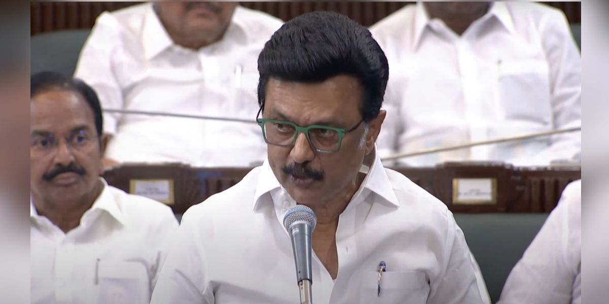 Chief Minister MK Stalin speaking at the state Assembly.