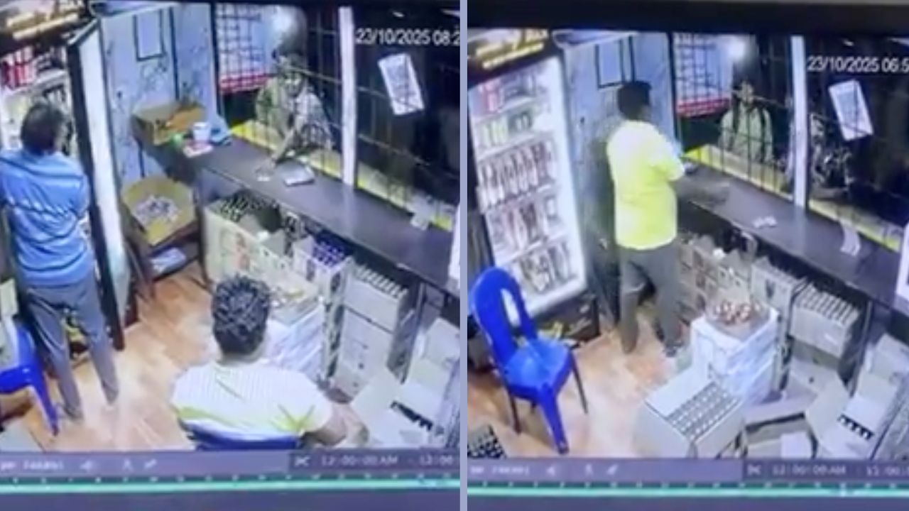 CCTV footage shows B Shiva Shankar twice at a liquor shop hours before the incident.