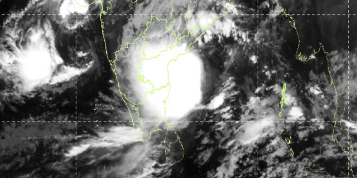 Satellite view of Cyclone Montha on 28 October morning. (IMD)