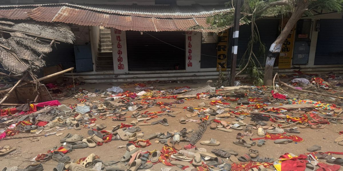The location where the stampede occurred in Karur.