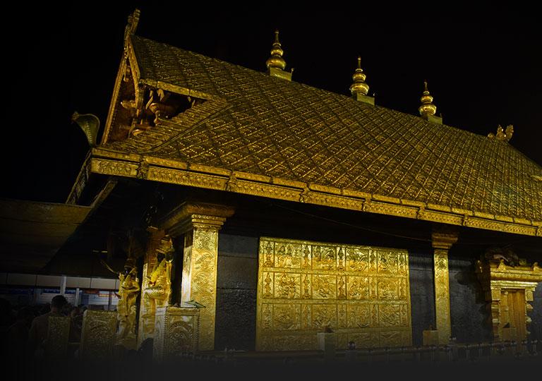 Gold-plated sanctum sanctorum of Sabarimala.