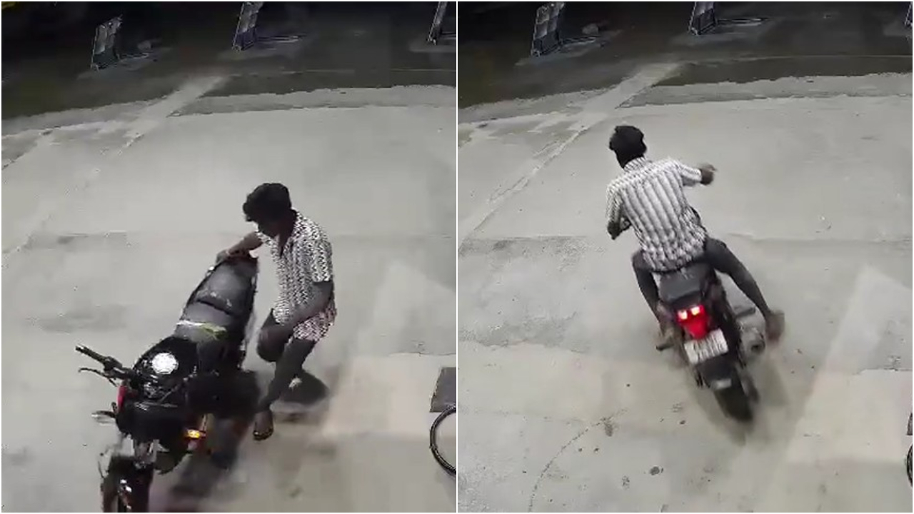 Video screengrab of the biker minutes before his collision with the ill-fated bus.