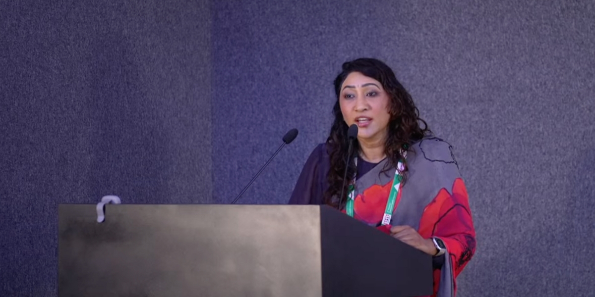 Dr Rajetha Damisetty speaking at Dakshin Health Summit 2025.