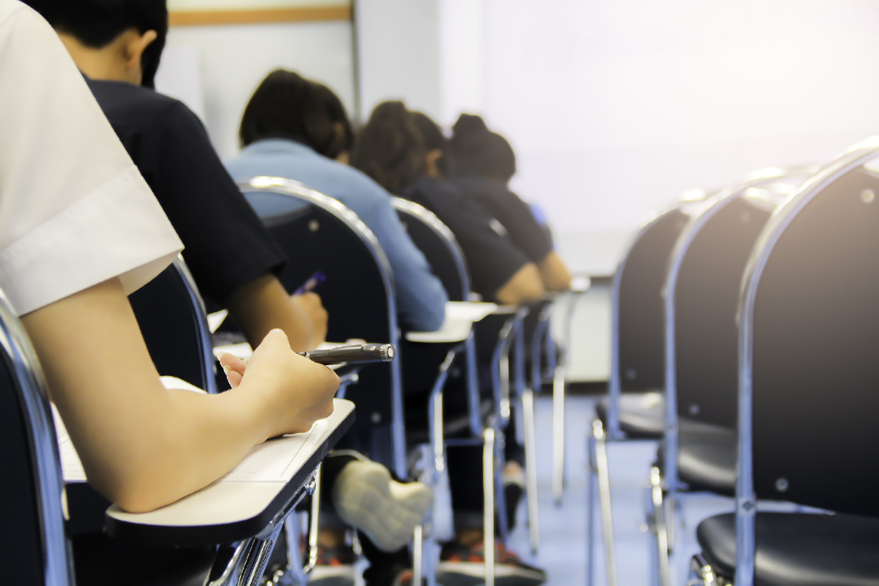 Students during a test.