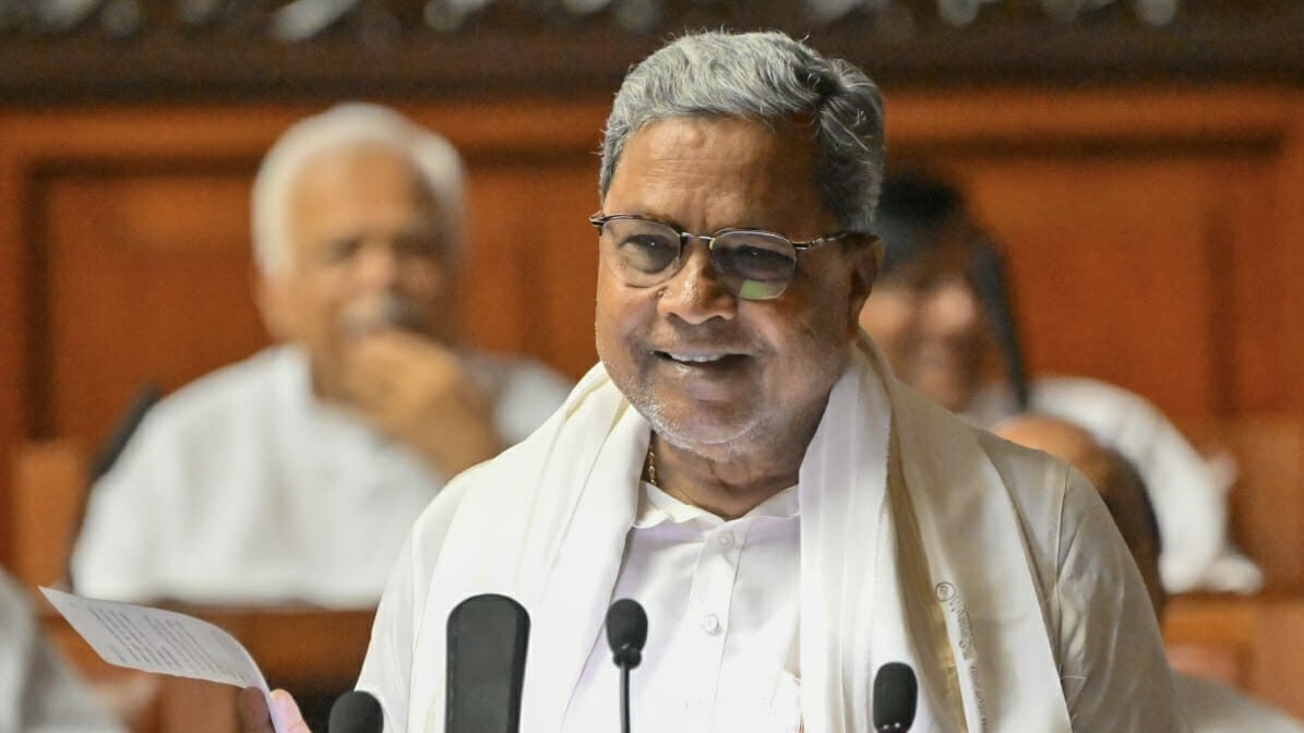 Karnataka Chief Minister Siddaramaiah presents the 2023-24 budget.