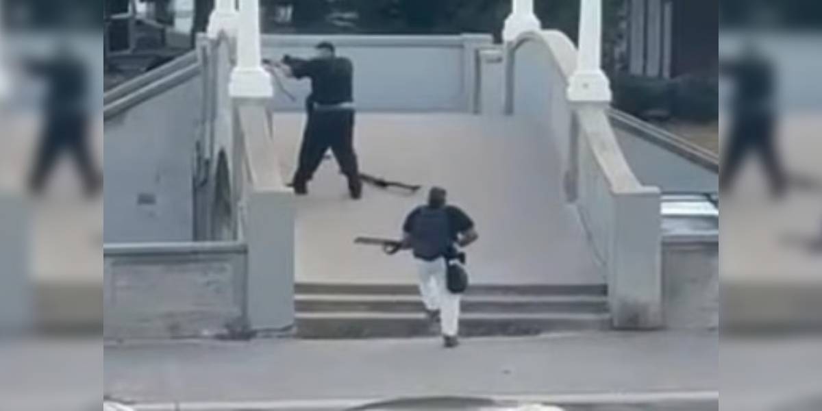 Sajid Akram and his son Naveed shooting at people at Bondi Beach.