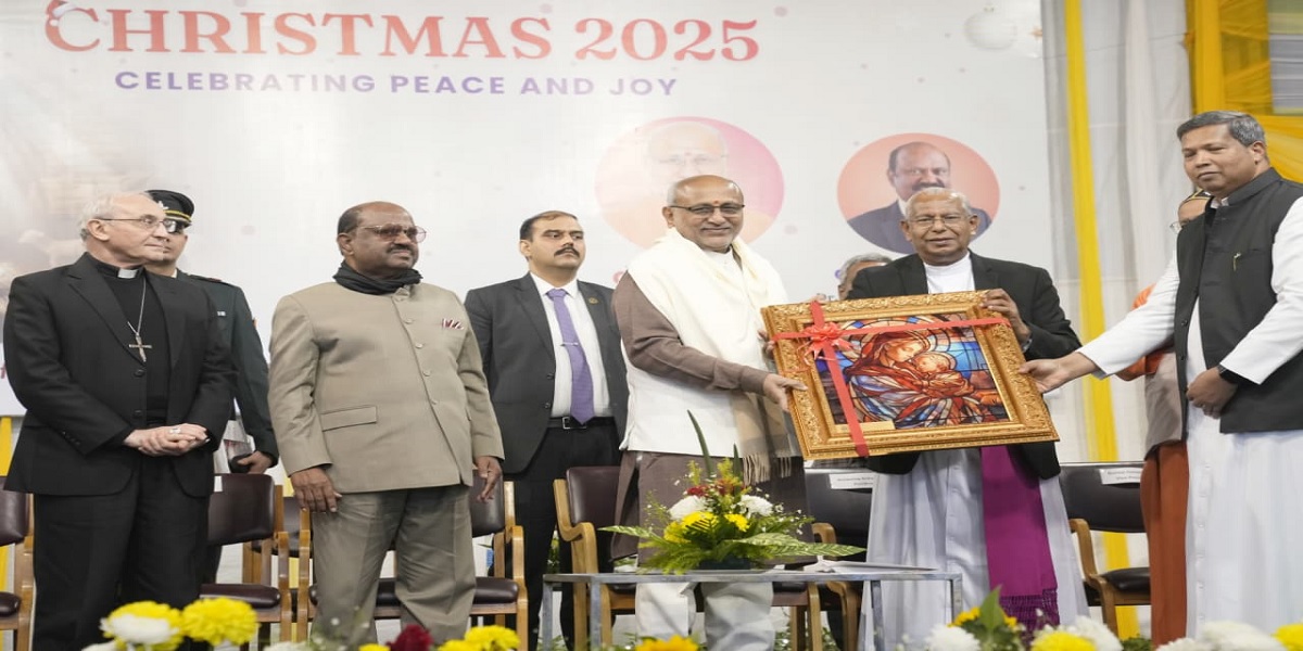 Vice President CP Radhakrishnan at the CBCI event in New Delhi.