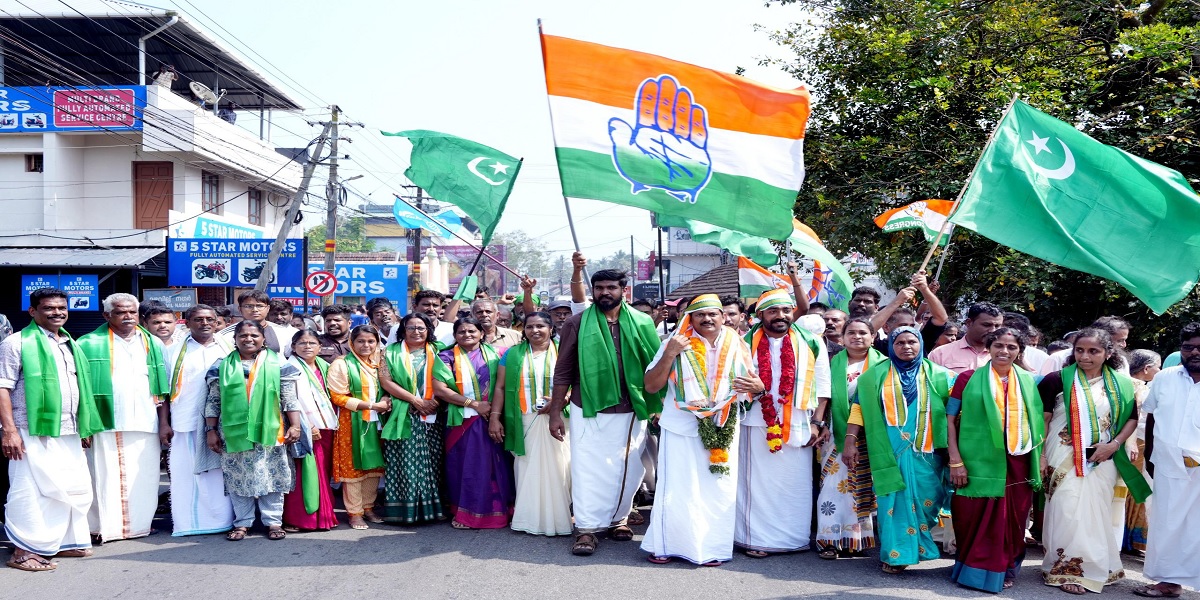 Palakkad UDF celebrated its victory under the leadership of DCC chief Sumesh Achuthan.