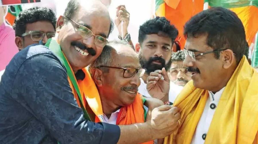 Weeks before Kerala polls, KPCC chief Sunny Joseph’s brother Shaji joins BJP