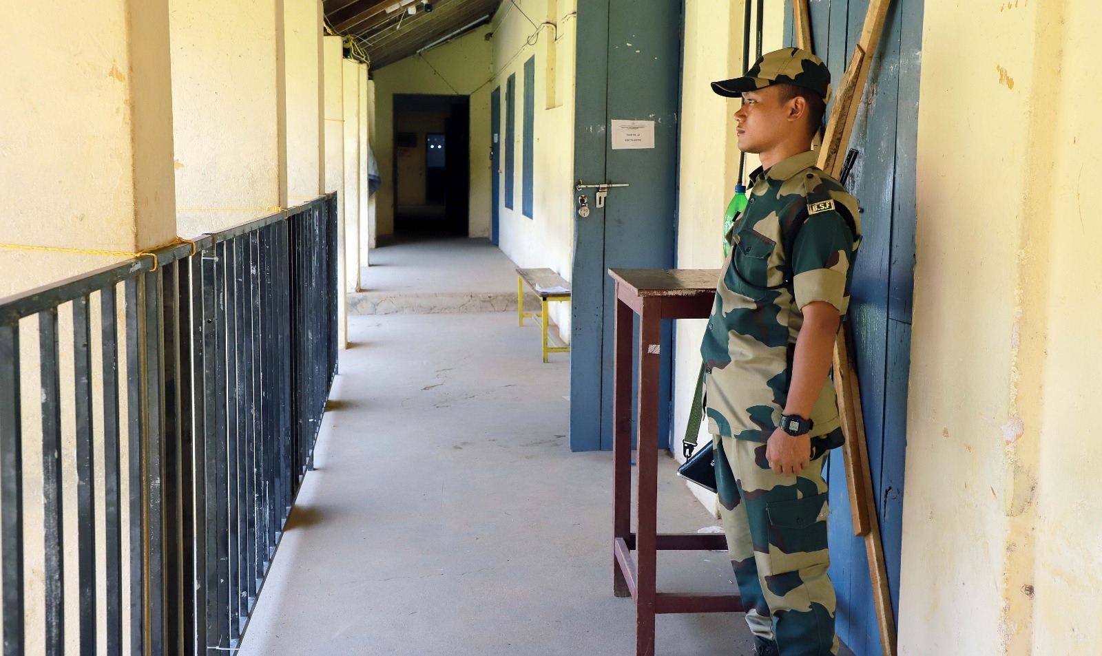A strong room in Wayanad where EVMs are kept
