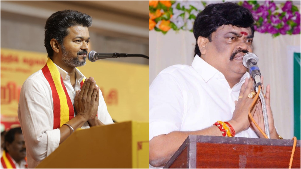 Vijay's fans are immature and disconnected from people, says Bhalaji: Credit: facebook.com/RajenthraBalaji, x.com/TVKPartyHQ