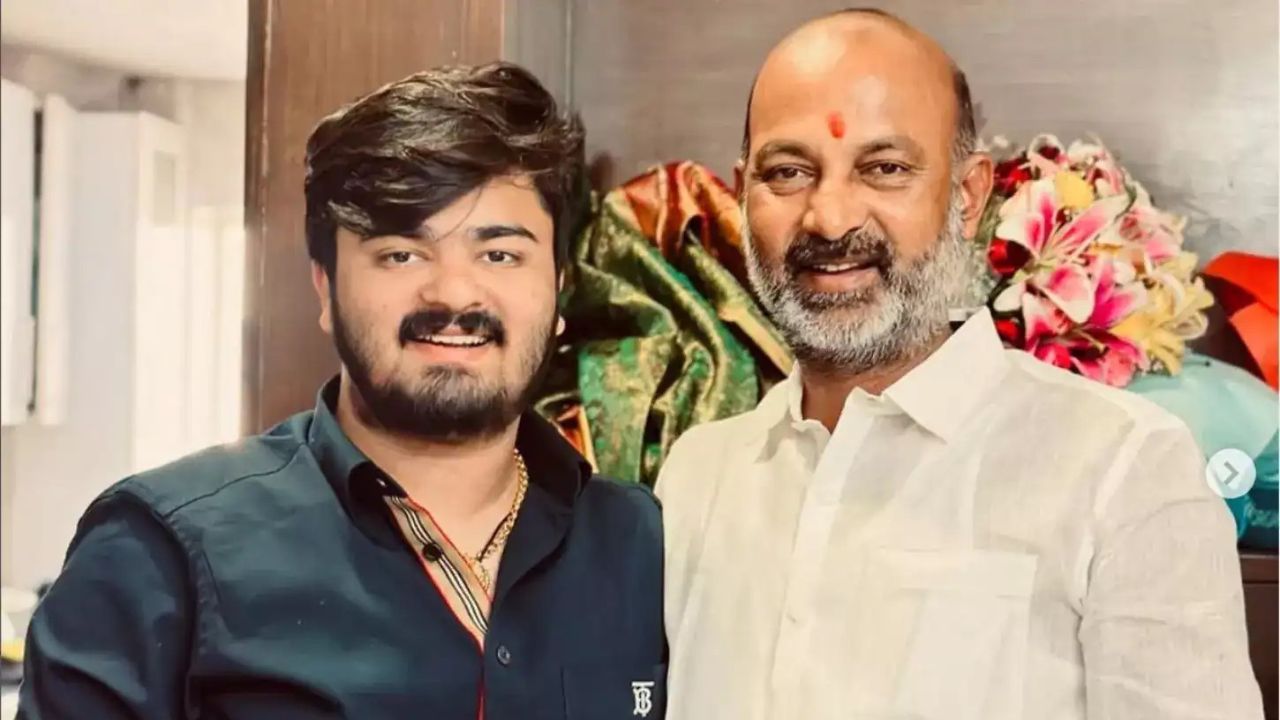 Bageerath with his father, MoS Bandi Sanjay.