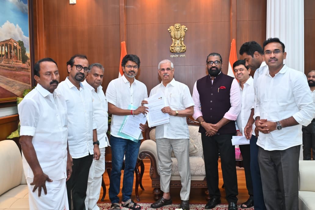 Vijay met Tamil Nadu Governor-in-charge Rajendra Vishwanath Arlekar for a third time late on Friday evening.