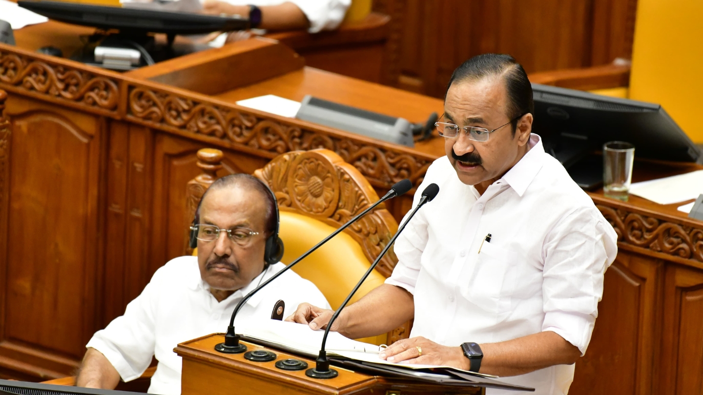 Kerala Chief Minister VD Satheesan presenting the budget.